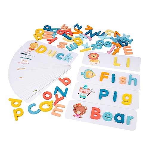 TOYANDONA 1 Set Englische Wortbausteine Englische Karten Rechtschreibspielzeug Rechtschreibwortspiele Englisches Wort Rechtschreibspiel Frühes Englisch Lernspielzeug Passende von TOYANDONA