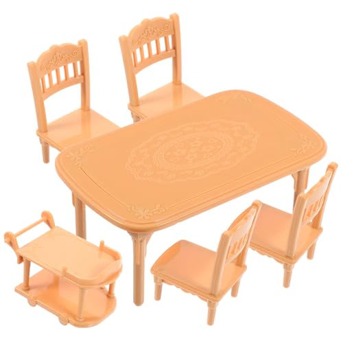TOYANDONA 1 Set Esstisch Und Stuhl Modell Puppenhausmöbel Modelle Miniaturmöbel Mini Puppenhausmöbel Mini Hausmöbel Miniatur Puppenhauszubehör Mini Stühle Kunststoff von TOYANDONA