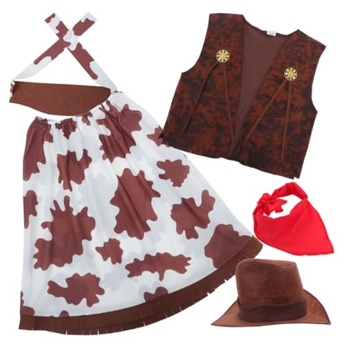 TOYANDONA 1 Set Halloween-cowgirl-kostüm Für Mädchen Mit Westernhut Und Bandana, Bequemes Cosplay-outfit Für Themenpartys Und Veranstaltungen Im Freien TOYANDONA 1 Set Halloween-cowgirl-kostüm Für Mädchen Mit Westernhut Und Bandana, Bequemes Cosplay-outfit Für Themenpartys Und Veranstaltungen Im Freien von TOYANDONA