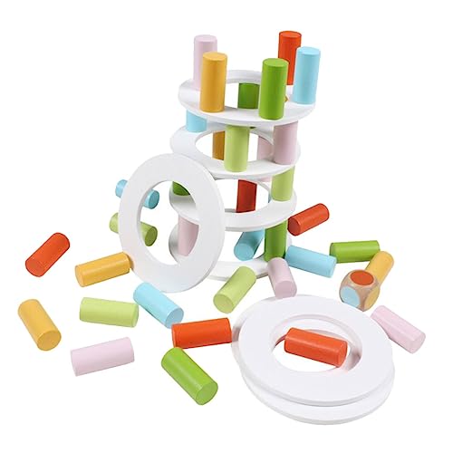 TOYANDONA 1 Set Holz Stapelspielzeug Bausteine Desktop Stapelblöcke Lernspielzeug Balance Holzblock Stapelspiel Holzblöcke Bauspielzeug Holzblock von TOYANDONA