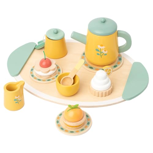 TOYANDONA Teeservice Für Kleinkinder Im Alter Von 1–3 Jahren Miniatur-geschirrset Für Kinder Holzmaterial Für Rollenspiele Und Lernen von TOYANDONA