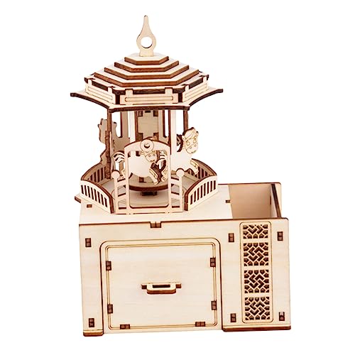 TOYANDONA 1 Set Holzspielzeug Weihnachtspuzzles Holzpuzzle Kreatives Pädagogisches Modell Holzpuzzle Karussellpuzzle von TOYANDONA