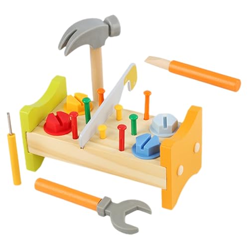 TOYANDONA Garten Kinder Werkzeug 1 Set Holzspielzeug Werkzeugkasten Für Kleinkinder Lernspielzeug Mit Holzhammer Und Einschlagnägeln Pounding Peg Werkbank Für Babys Und Holzspielzeug Baby TOYANDONA Garten Kinder Werkzeug 1 Set Holzspielzeug Werkzeugkasten Für Kleinkinder Lernspielzeug Mit Holzhammer Und Einschlagnägeln Pounding Peg Werkbank Für Babys Und Holzspielzeug Baby von TOYANDONA