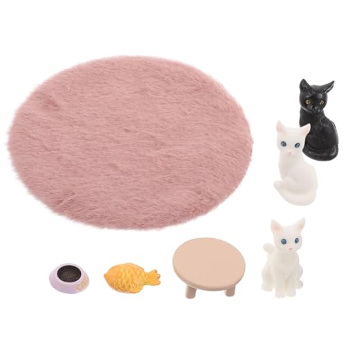TOYANDONA 1 Set Katzen Set Ornamente Mini Ornamente Puppenhaus DIY Katzendekorationen Kleine Katzenfigur Kleine Dinge Kleine Figuren Heimdekoration Miniaturdinge Miniaturfiguren von TOYANDONA