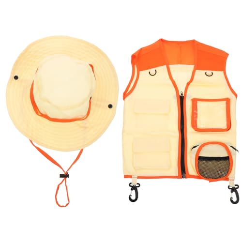 TOYANDONA 1 Set Kid Explorer Weste Und Hut Kostüm Rollenspiele Im Freien Explorer Hutweste Für Kinder Im Freien Abenteuer Kit Mit Taschen Im Freien Für Kinder Im Freien (Weste+Hut) von TOYANDONA
