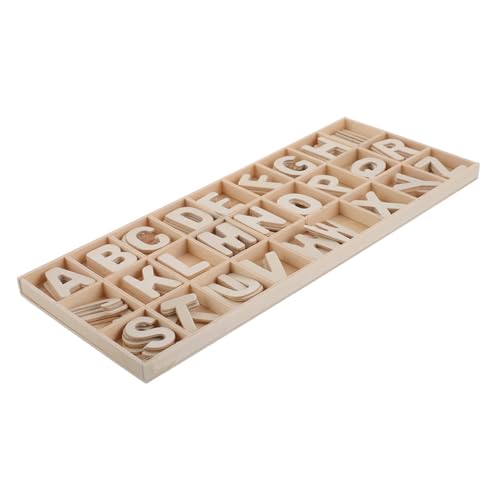 TOYANDONA Buchstabenausschnitte Aus Holz Lernspielzeug Bastelset Aufbewahrungstablett Wohndekor Alphabet-Spielzeug von TOYANDONA