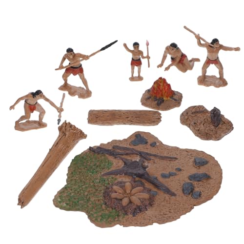 TOYANDONA 1 Set Kleine Primitive Männermodelle Primitive Männer Primitive Menschen Figur Bauernhaus Mikrolandschaftsmodell von TOYANDONA