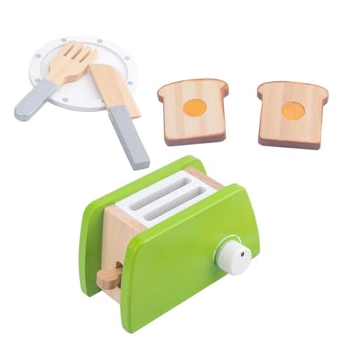 TOYANDONA 1 Set Koch Und Essküchenset Mädchen Lernspielzeug Servierutensilien Besteck Mädchenspielzeug Geschirr Spielzeuganzug Kinderspielzeuganzug Eltern Kind Interaktives Holzgrün von TOYANDONA