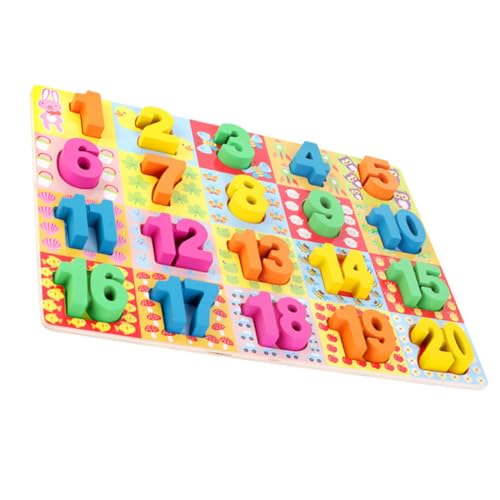TOYANDONA 1 Set Kognitives Puzzles Block Inlay Zahlenpuzzle Frühpädagogisches Zahlenpuzzle Baustein Holzbausteine ​​Aus Holz von TOYANDONA