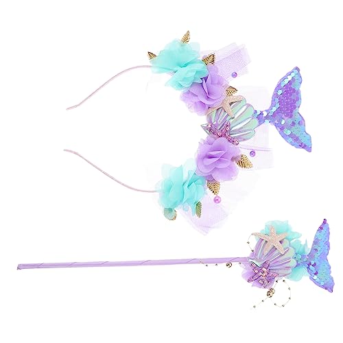 TOYANDONA 1 Set Meerjungfrauen Stirnband Mit Zauberstab Glitzernde Cosplay Accessoires Für ädchen Festliche Party Dekoration Mit Funkelnden Pailletten TOYANDONA 1 Set Meerjungfrauen Stirnband Mit Zauberstab Glitzernde Cosplay Accessoires Für ädchen Festliche Party Dekoration Mit Funkelnden Pailletten von TOYANDONA