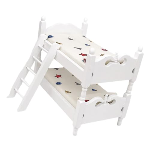 TOYANDONA 1 Set Mini Etagenbett Modell 1/12 Maßstab Puppenhaus öbel Dekoration Für Rollenspiele Farbige Geometrische Muster Ideal Für Puppenmöbel Und Miniatur Dekoration von TOYANDONA