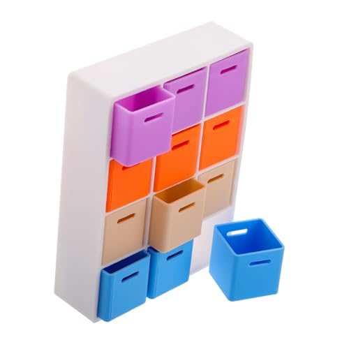 TOYANDONA 1 Set Mini-puppenhaus-bausatz Mit Regal Und Aufbewahrungsboxen, Maßstab 1:12, Realistisches Miniatur-hausregal Für Eltern-Kind-Spiele Und Heimdekoration, Tragbarer von TOYANDONA