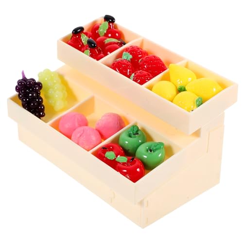 TOYANDONA 1 Set Miniatur Lebensmittel Auf Regalen Obst Miniaturen Zum Basteln Mini Verse Machen Es Zu Mini Lebensmitteln Miniatur Vitrine Korb Küche Miniaturen Marken von TOYANDONA