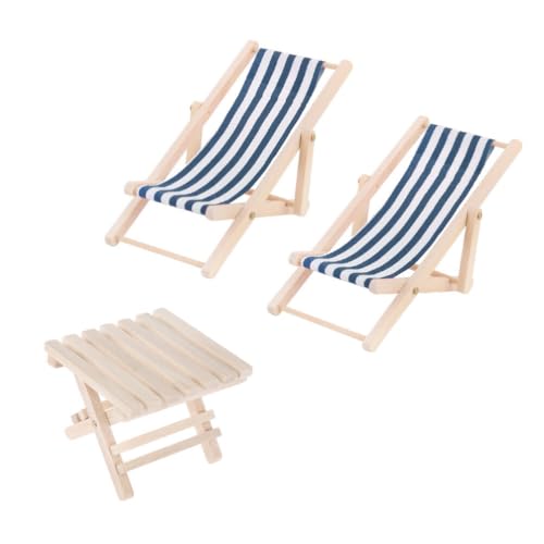 TOYANDONA 1 Set Miniatur-Strandstühle Im Maßstab 1:12 Mini-Loungesessel Aus Holz Faltbarer Liegestuhl Streifen-Sonnenstuhl Modell Zum Basteln Puppenhaus-Zubehör Blau TOYANDONA 1 Set Miniatur-Strandstühle Im Maßstab 1:12 Mini-Loungesessel Aus Holz Faltbarer Liegestuhl Streifen-Sonnenstuhl Modell Zum Basteln Puppenhaus-Zubehör Blau von TOYANDONA