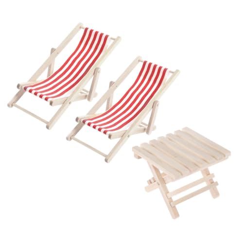 TOYANDONA 1 Set Miniatur-Strandstühle Im Maßstab 1:12 Mini-Loungesessel Aus Holz Faltbarer Liegestuhl Streifen-Sonnenstuhl Modell Zum Basteln Puppenhaus-Zubehör Rot TOYANDONA 1 Set Miniatur-Strandstühle Im Maßstab 1:12 Mini-Loungesessel Aus Holz Faltbarer Liegestuhl Streifen-Sonnenstuhl Modell Zum Basteln Puppenhaus-Zubehör Rot von TOYANDONA