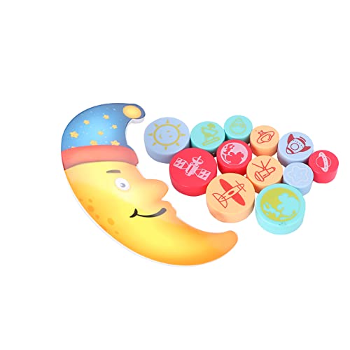 TOYANDONA 1 Set Mond Balance Blöcke Früherziehungsspielzeug Baustein Stapelblöcke Balance Spiele Spielset Pädagogische Bausteine Stapelbare Bausteine Balance Bauchmuskeln von TOYANDONA