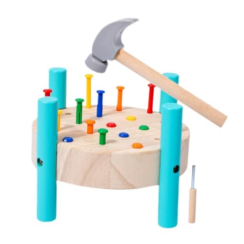 TOYANDONA Hammer Montessori Spielzeug Jungen Und Mädchen Nageln Tisch Spielzeug Hämmern Hammer Für Kleinkinder von TOYANDONA
