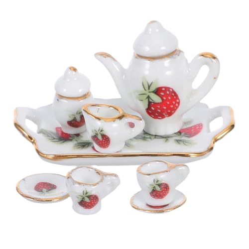 TOYANDONA 1 Set Puppenhaus-Mini-Teeservice: Miniatur-Porzellantasse, Untertasse, Tablett, winzige Keramik-Teetassen für Kinder, Rollenspiel-Puppenhaus-Zubehör TOYANDONA 1 Set Puppenhaus-Mini-Teeservice: Miniatur-Porzellantasse, Untertasse, Tablett, winzige Keramik-Teetassen für Kinder, Rollenspiel-Puppenhaus-Zubehör von TOYANDONA