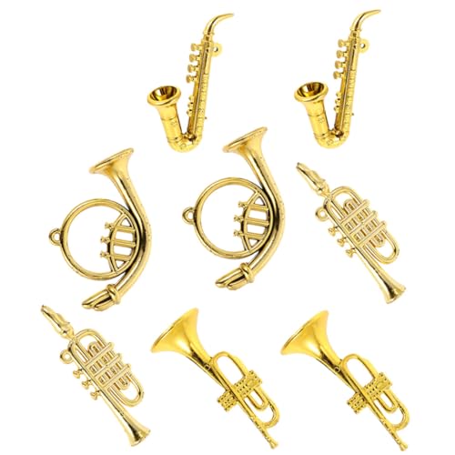 TOYANDONA 1 Set Puppenhauszubehör Mini Saxophon Winzige Gitarre Winzige Violine Miniaturinstrumente Miniaturvioline Miniinstrumente Miniatur Musikinstrumente Spielzeugmodelle Kunststoff von TOYANDONA