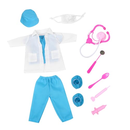 TOYANDONA 1 Set Puppenkleidung Für 45,7 cm Große Puppen: Kostüm Mit Krankenschwester-/Arzt- : Mini-Outfit Mit Werkzeug – Rollenspiel-zubehör Für Das Ankleiden Amerikanischer Puppen TOYANDONA 1 Set Puppenkleidung Für 45,7 cm Große Puppen: Kostüm Mit Krankenschwester-/Arzt- : Mini-Outfit Mit Werkzeug – Rollenspiel-zubehör Für Das Ankleiden Amerikanischer Puppen von TOYANDONA