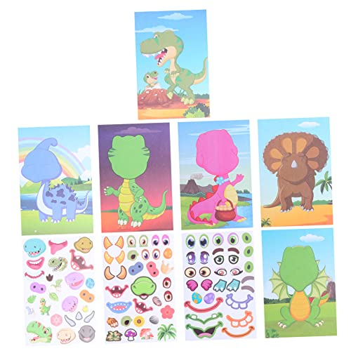 TOYANDONA 1 Set Puzzle Aufkleber Machen Sie Ihre Eigenen Aufkleber Machen Sie Ihre Eigenen Dinosaurier Aufkleber Dinosaurier Und Match Aufkleber von TOYANDONA
