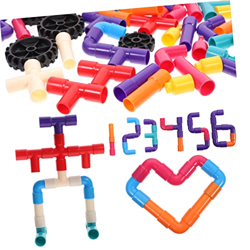 TOYANDONA 1 Set Rohrbaustein Bausteine ​​ Weisheit Stapelblöcke Stapelblock Baustein Frühlernspielzeug Stapelspiele Rohrspielzeug Kunststoff von TOYANDONA