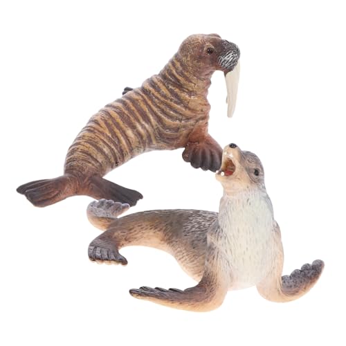 TOYANDONA 1 Set Seelöwe Walross Tier Mini Seelöwe Modell Realistisches Seelöwen Lernspielzeug Aquarium Dekoration Simulation Seeelefant Modell Künstlicher Seelöwe Kunststoff von TOYANDONA
