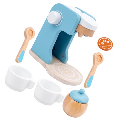 TOYANDONA Naturholz Küchenspielzeug Kaffeemaschine Spielzeug Spielzeug Puppenhaus Spielzeug Für Geburtstagsgeschenk von TOYANDONA