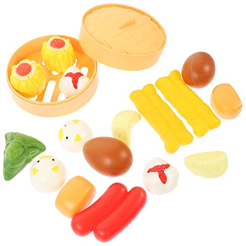 TOYANDONA 1 Set Simuliertes Frühstücksdesserts Kinderspielzeug Kleine Lebensmittelmodelle Fotografie Requisiten Simuliertes Knödelmodell Falsche Gedämpfte Brötchen Dampfgarer Mini von TOYANDONA