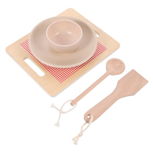 TOYANDONA 5-teiliges Küchengeschirr-Set Für Jungen Und Mädchen Aus Holz Zum Spielen Kochen Utensilien Für Jungen Und Mädchen von TOYANDONA