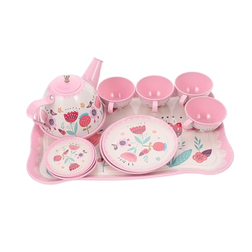 TOYANDONA 1 Set Spielhaus Teeservice Teeset Für Mädchen Kinderküche Rollenspiel Nachmittagsteezeit Spielset Rosa Weißblech TOYANDONA 1 Set Spielhaus Teeservice Teeset Für Mädchen Kinderküche Rollenspiel Nachmittagsteezeit Spielset Rosa Weißblech von TOYANDONA