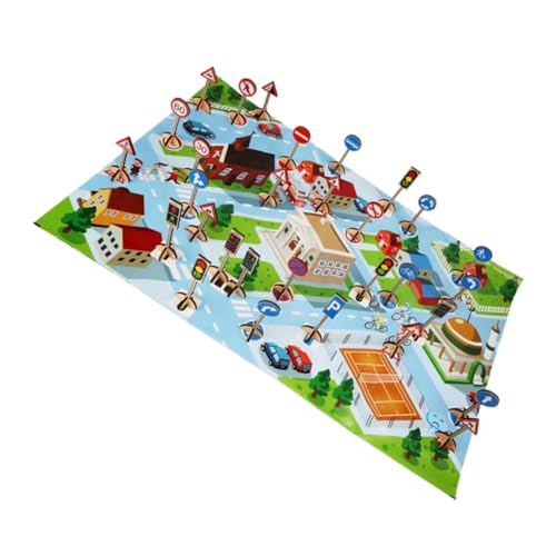 TOYANDONA Verkehrsspielzeug Für Die Frühe Lernphase – 1 Set Hölzernes Verkehrszeichenspielzeug Pädagogisches Montessori-Spielzeug Für Kinder von TOYANDONA