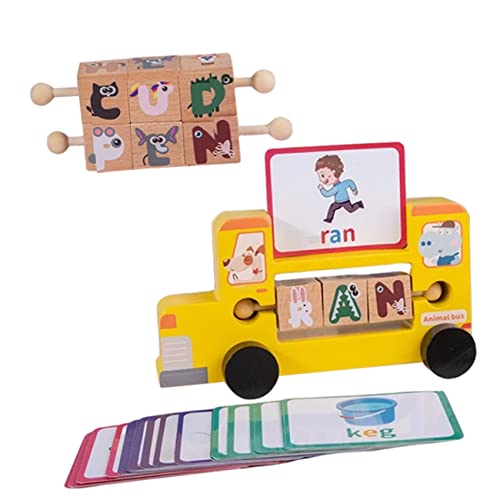 TOYANDONA 1 Set Wort Rechtschreibspielzeug Kinderpuzzle Kleinkindpuzzle Kinderlernspielzeug Holzpuzzles Für Kleinkinder 1–3 Wörter Rechtschreibspielzeug Rechtschreibspiele von TOYANDONA