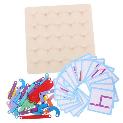 TOYANDONA 1 Set Zahlen Und Buchstaben Steckbrett Puzzles Puzzle Geometrie Mathematik Lehrtafel Holz Geoboard Kinderspielzeug Pädagogisches Geoboard Grafikspielzeug Lustiges von TOYANDONA