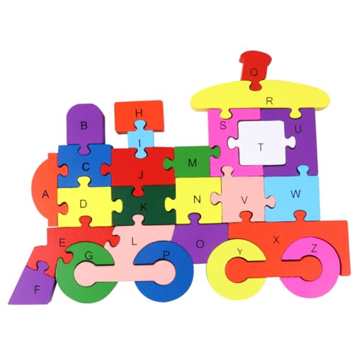 TOYANDONA 1 Stück 26 Kinderspielzeug Holzpuzzle Cartoon-Puzzle Puzzles aus Holz Puzzle-Puzzle Bausteine ​​für Kinder Spielzeuge Rätsel Kinderpuzzle Bausteinspielzeug Anzahl Blöcke Hölzern von TOYANDONA