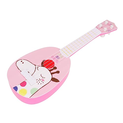 TOYANDONA 1 Stück 4 Saitige Gitarre Spielzeuggitarren Für Akustikgitarre Im Vintage Stil Kindergitarre Instrumentenspielzeug Musikinstrument Simulierte Gitarre Rosa von TOYANDONA