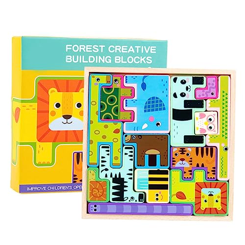 TOYANDONA 1 Stück Dreidimensionale Tierbausteine Kinderpuzzles Kinderpuzzles Kinderspielzeug Lernpuzzlespielzeug Früherziehungsblöcke Formanpassungspuzzlespielzeug Interessantes von TOYANDONA