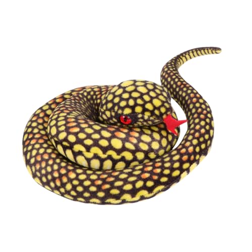 TOYANDONA 1 Stück Gefleckte Schlangenpuppe Falsche Schlange Plüschschlange Schlange Plüschtier Halloween-Schlange Pp Baumwolle Yellow von TOYANDONA