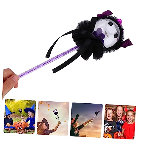 TOYANDONA 1 Stück Halloween Blinklichter Zauberstab Spinnennetz Zubehör Zauberstäbe Kinderspielzeug Schöner Zauberstab Fee Requisite Ladenbedarf Leuchtendes Dekorativer Zauberstab Party von TOYANDONA