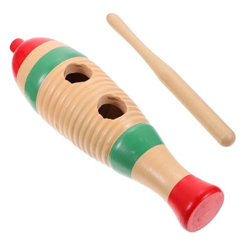TOYANDONA 1 Stück Holzfrosch Croaker Kind Guiro mit Schlägel Percussion-Musikinstrument- entwicklungsbedingt Spielzeuginstrument Fischinstrument Fischform Colorful von TOYANDONA