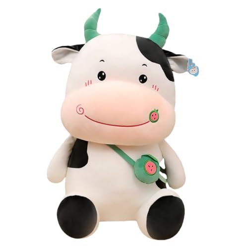 TOYANDONA 1 Stück Jahr des Ochsen Plüschtier Heimdekoration Kuscheltier Obst-Kuh-Ornament Ochsenjahresmaskottchen Schmücken Kindergeschenk Plüschkuhpuppe Stofftierpuppe Green Satin-Jacquard von TOYANDONA