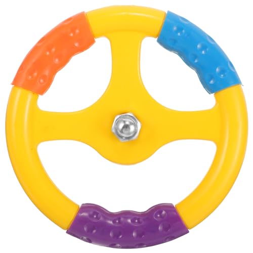 TOYANDONA 1 Stück Lenkradspielzeug Mit Schraube Simuliertes Fahrlenkrad Aus Kunststoff Für Den Rücksitz des Autos Rollenspiel Pädagogisches Spielzeug Für Kinder Schaukelauto Gelb von TOYANDONA