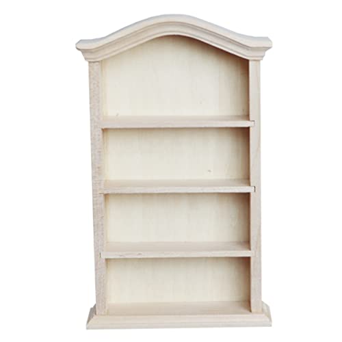 TOYANDONA 1 Stück Puppenhaus Bücherregal Kleines Regal Modelle Schwebende Miniatur Vitrine Zubehör Kleines Regal Spielzeughaus Lagerregale Lagerregal Gelbes Holz von TOYANDONA