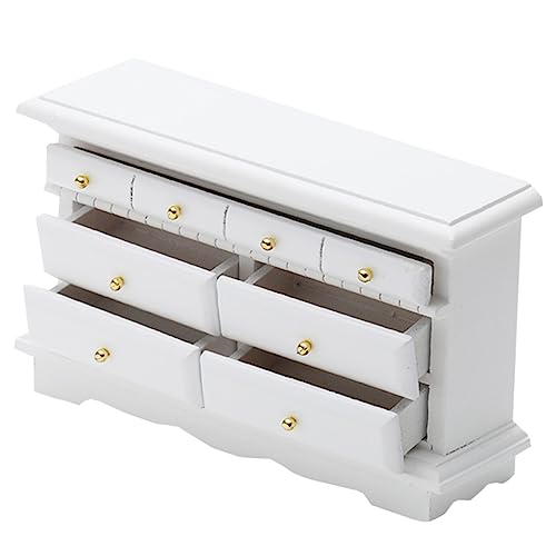 TOYANDONA 1 Stück Puppenhaus Heimdekoration Mini Winziges Miniatur Dekorationen Spielzeughaus Wohnaccessoires Mini Simulationsmodell Sideboard Modell Mini Heimmodell Weiß Holz von TOYANDONA