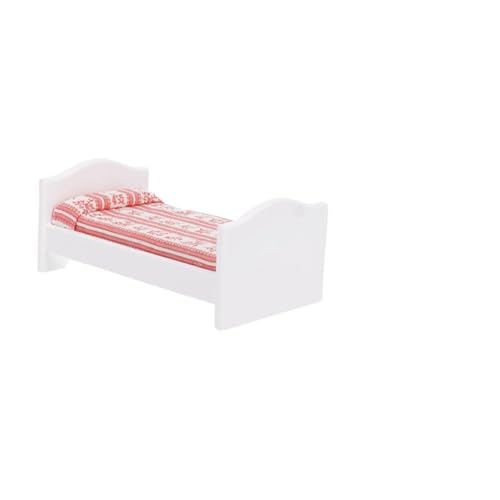 TOYANDONA 1 Stück Puppenhaus Kleines Bett Babypuppenspielzeug Puppenmöbel Mini Das Kinderbett Ornamente Für Kinderbett Für Kinderbetten Mini Simulationsmodell Weiß von TOYANDONA