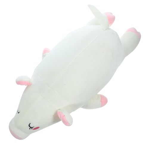 TOYANDONA 1 Stück Schweinepuppenkissen Plüschtier Kind Schweinförmiges Dekokissen Geburtstagspuppe Dekokissen Gefüllte Puppe Puppe Weiß Pp Baumwolle von TOYANDONA