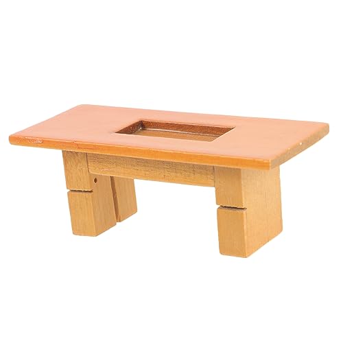 TOYANDONA 1:12 Mini-Möbelmodell-Couchtisch Puppe Mini-Verzierung Mini-Tisch Mini- kleinmöbel holzmöbel beistelltisch Dekoration Modell teetisch aus Holz Miniaturtisch hölzern von TOYANDONA