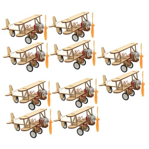 TOYANDONA 10 STK 3D-Puzzle aus Holz Flugzeugspielzeug aus Holz Handdekor Flugzeug werfen Modelle Rätsel Puzzle-Spielzeug 3D-Montage-Puzzle-Handwerk hölzern Suite Gizmo schmücken Kind von TOYANDONA