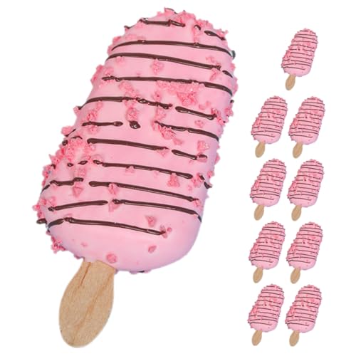 TOYANDONA 10 STK Gefälschtes Essen Gefälschtes Am Stiel Falsches Eismodell Eiscreme-Foto-Requisiten Nachgemachtes Simuliertes Am Stiel Eismodell Zum Ausstellen Rosa PVC von TOYANDONA