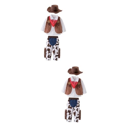TOYANDONA Kinderkostüm 10 Stück Ausgefallene Western Outfits Für Jungen Spielanzug Anzüge Für Kinder Kostüm Für Jungen Kleidung Kostüm Für Jungen Hut Cosplay Kind von TOYANDONA